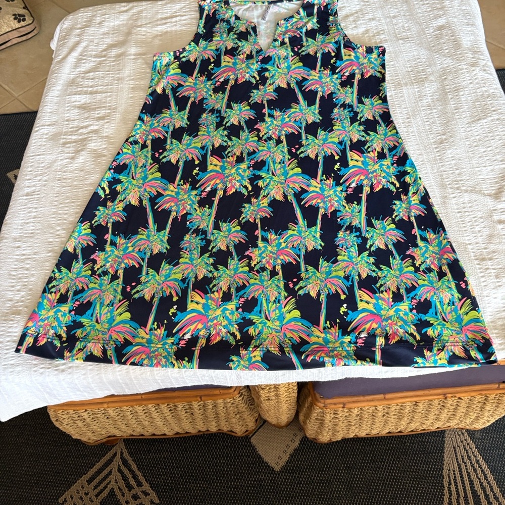 Lulu-B Vibrant Palm Print Casual Dress size Medium